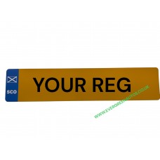NUMBER PLATE REAR PLATE WITH SCOTTISH FLAG IDENTIFIER 